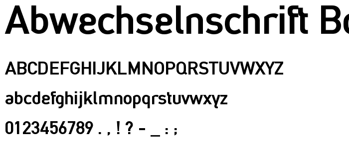 Abwechselnschrift Bold font